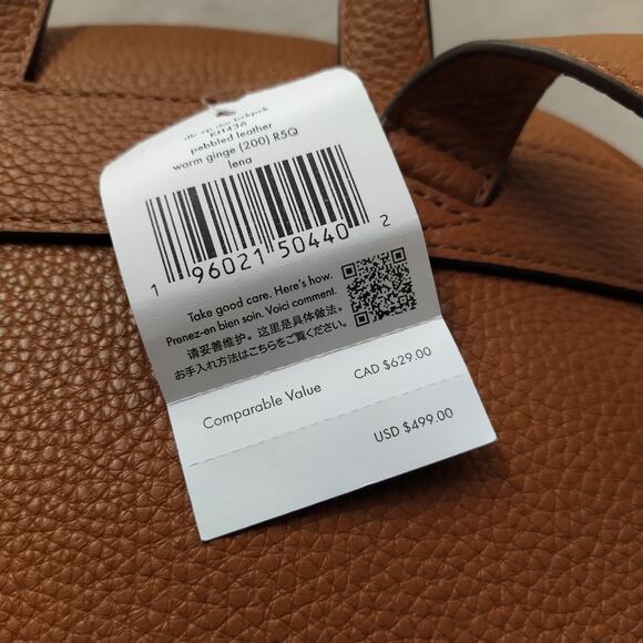 Kate Spade New York Lena Brown Leather Zipper Closure Top Handle Backpack - NWT main image 8
